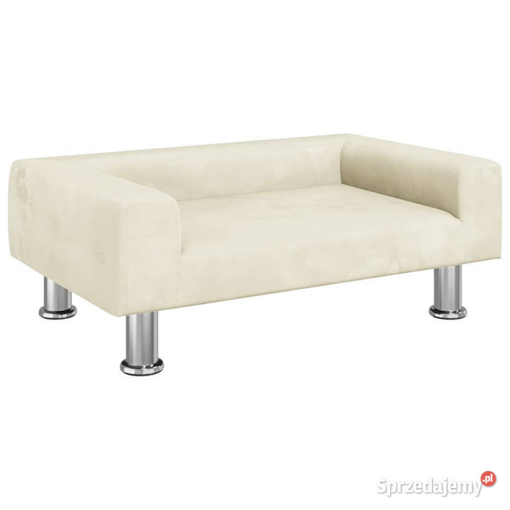 Sofa dzieci kremowa 70x45x265 aksamitna Meble Warszawa
