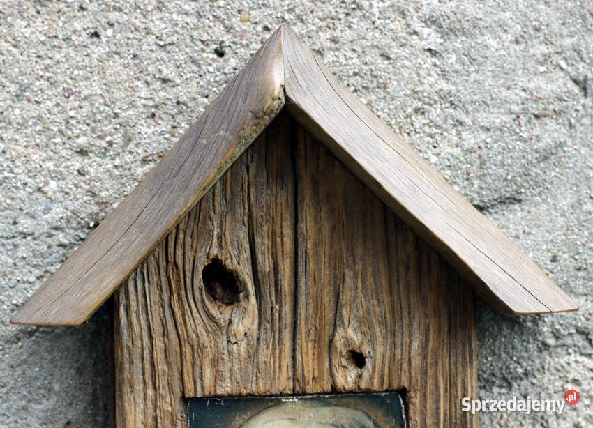 Kapliczka z wizerunkiem Maryi z Nazaretu odcienie brązowego Dekoracje i ozdoby Kościerzyna