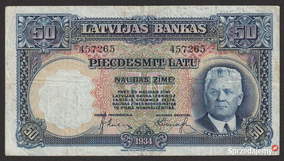 Łotwa 50 latu 1934 Karlis Ulmanis 457 Łódź