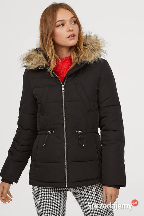 czarna kurtka pikowana HM xxs 32 kaptur ściagacz Kurtki i płaszcze Toruń