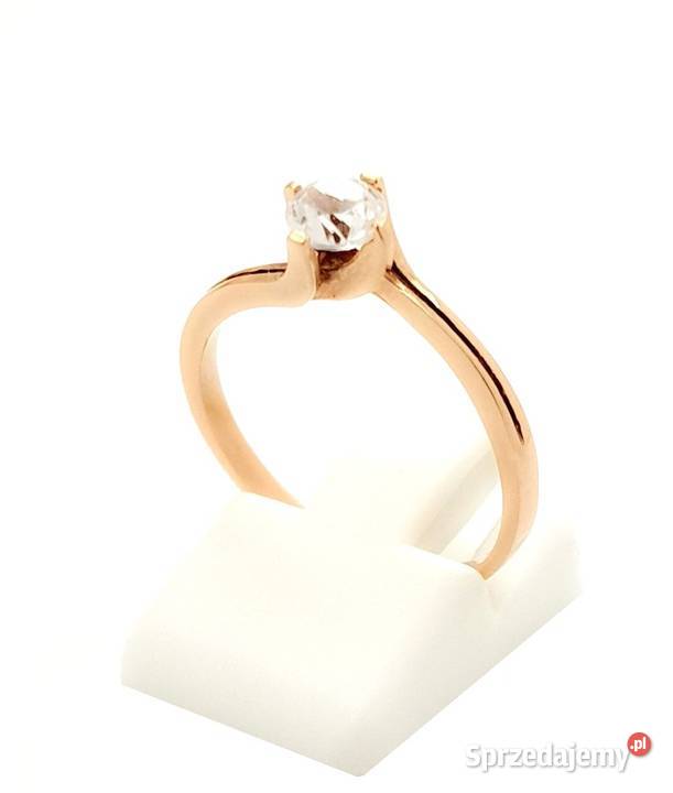 Pierścionek r15 Złoty pr585 classic z jednym złote Poznań sprzedam