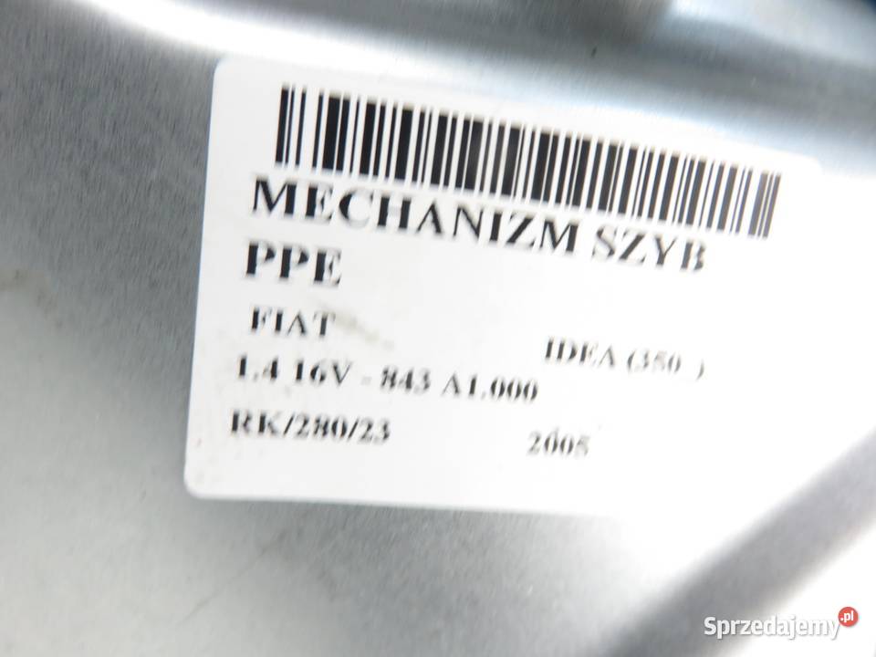 PODNOŚNIK SZYBY PRAWY PRZEDNI FIAT IDEA 46842418