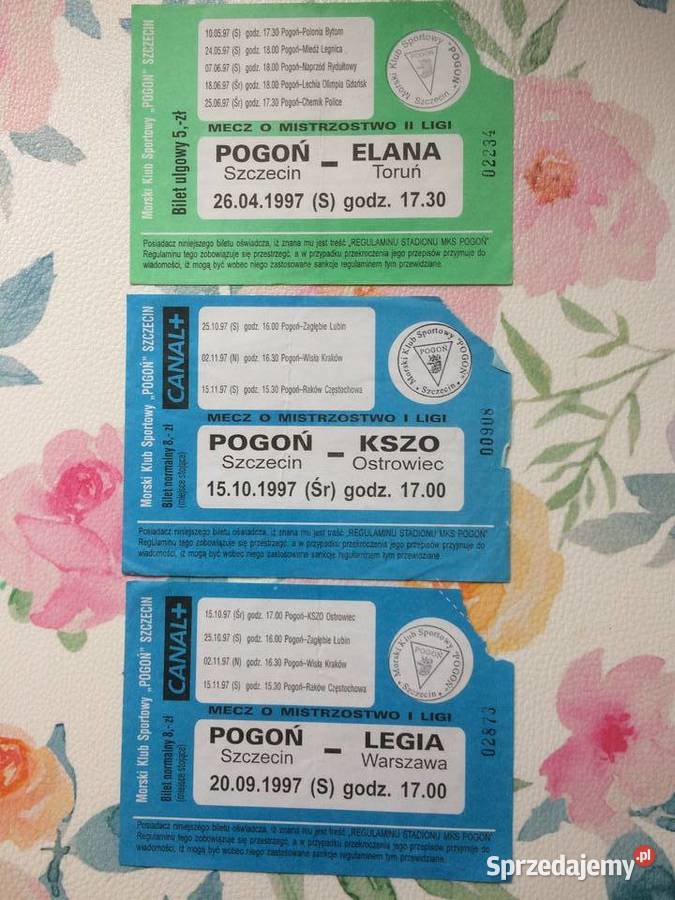 1162 Bilety Pogoni Szczecin 1997 R zachodniopomorskie
