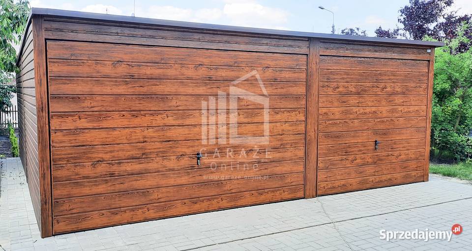 GARAŻ BLASZANY 6m x 6m spad tył 2x Brama blacha Bochnia