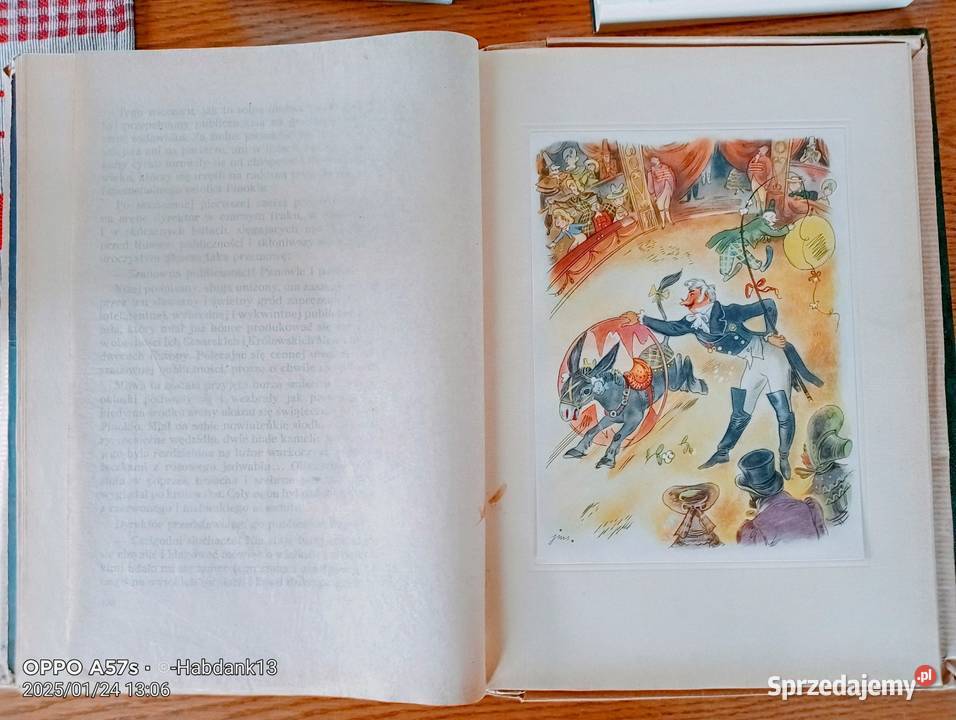 Pinokio z barwnymi ilustracjami Szancera Rok wydania 1950 Bychawka Trzecia