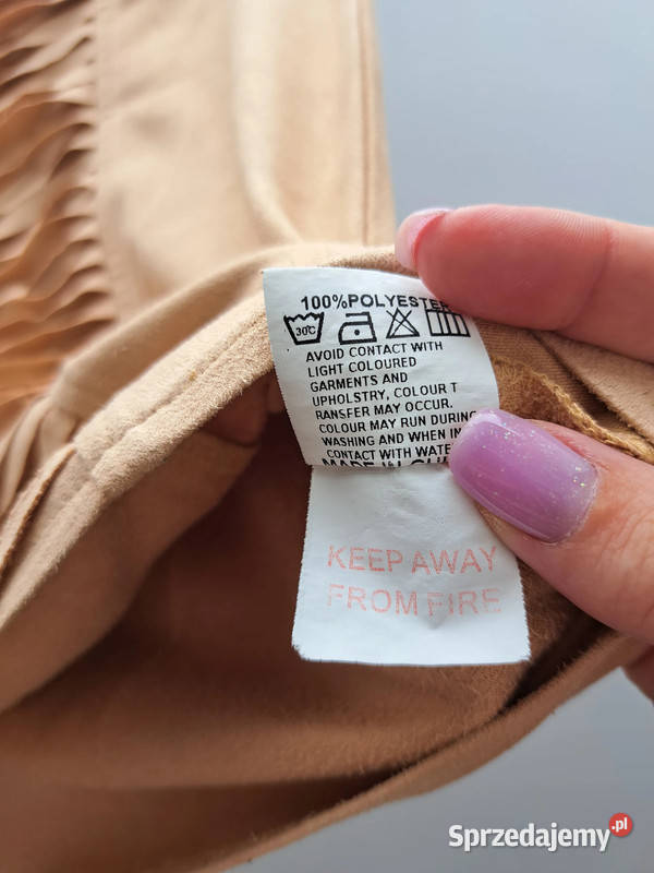 Beżowa spódniczka z frędzlami Missguided rozmiar