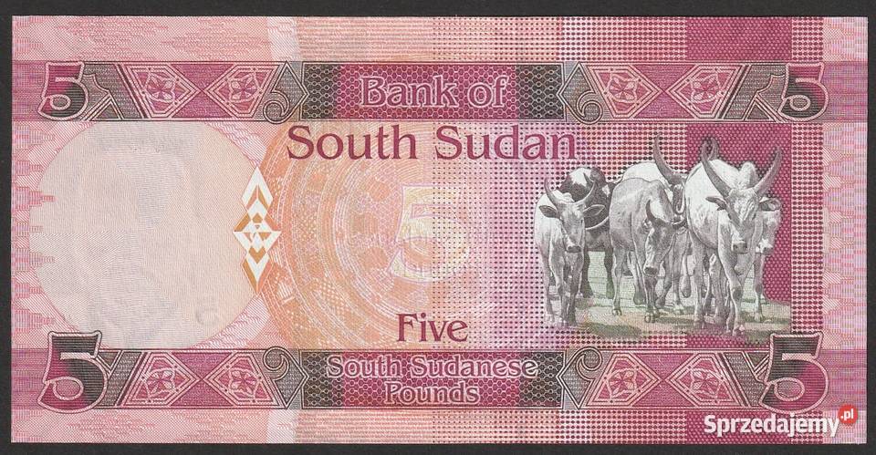 SUDAN POŁUDNIOWY 5 FUNTÓW 2015 STAN UNC Łódź