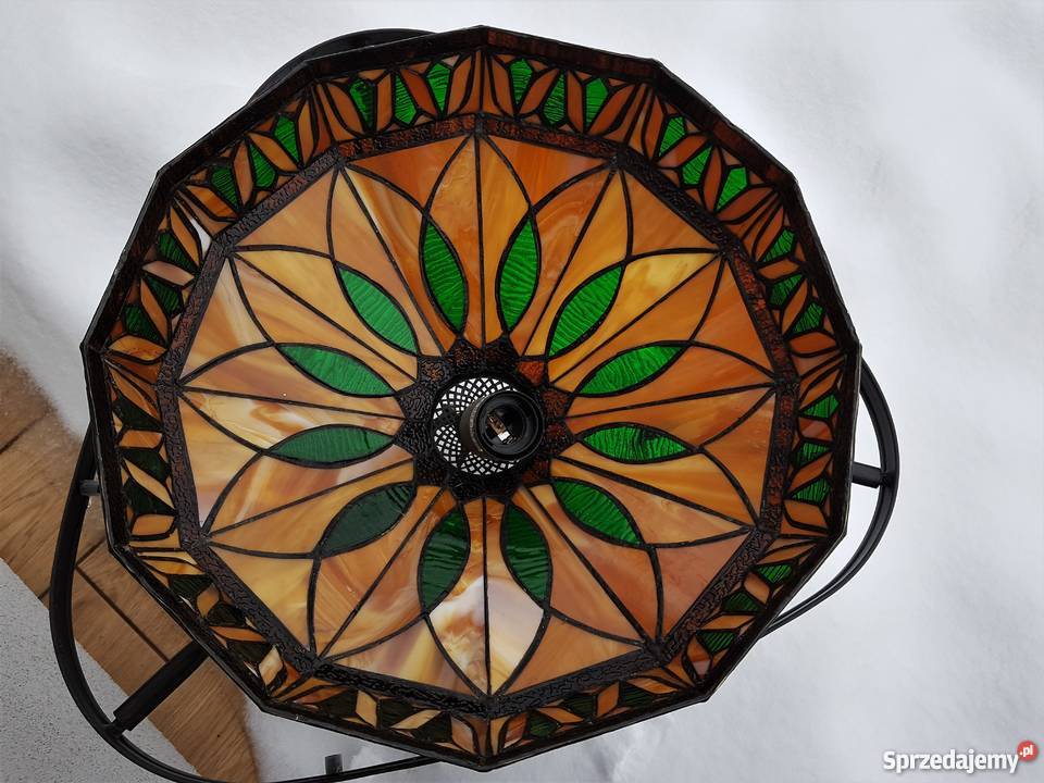 Stara lampa witrażowa ala tiffany wielokolorowy Myszków