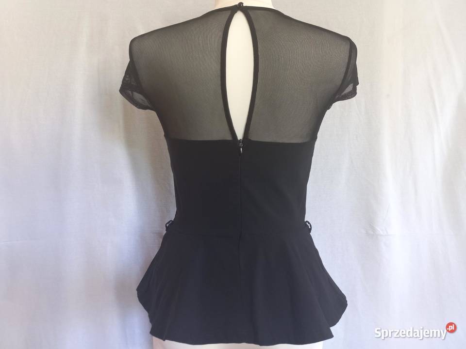 BLUZKA czarna Elegancka BASKINKA r 3638 NOWA Białystok