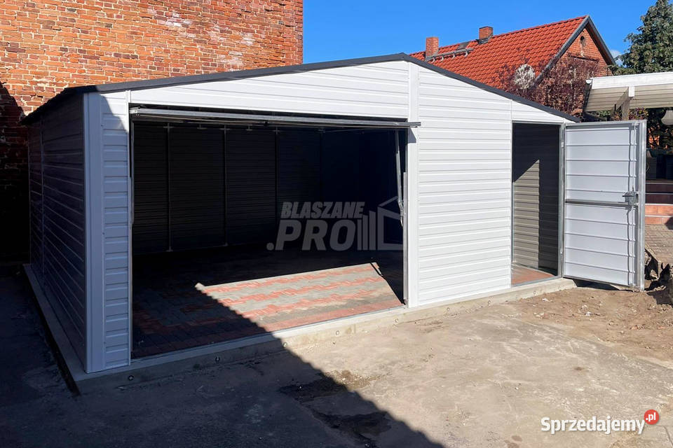Garaż Blaszany 6x5m Brama Uchylna Drzwi Okno