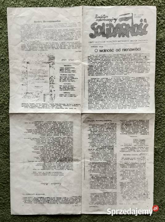 Biuletyn Solidarności i plakat na jednym arkuszu Antykwariat