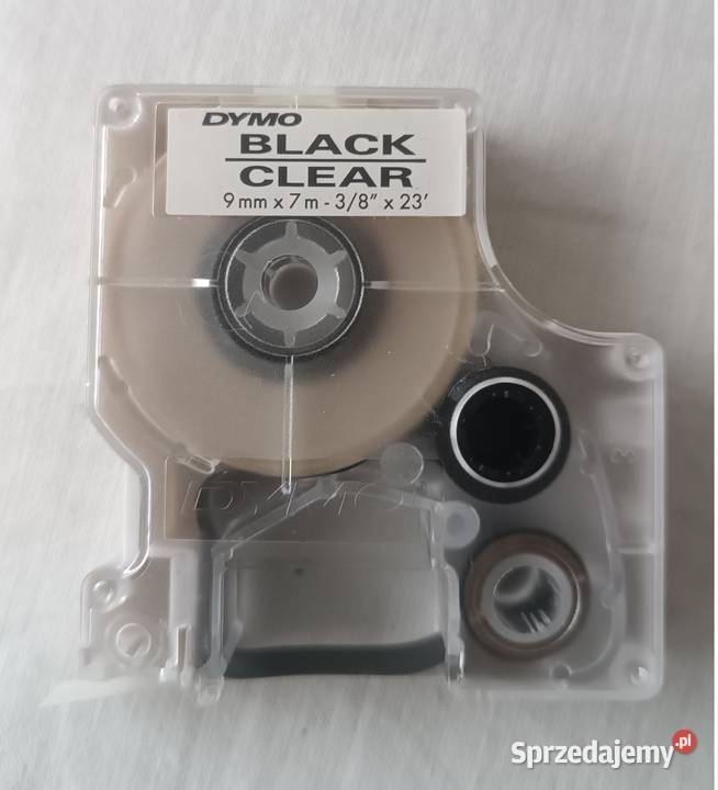 Taśma dymo 9 mm x 7 m 38 x 23 Black Clear Białystok sprzedam