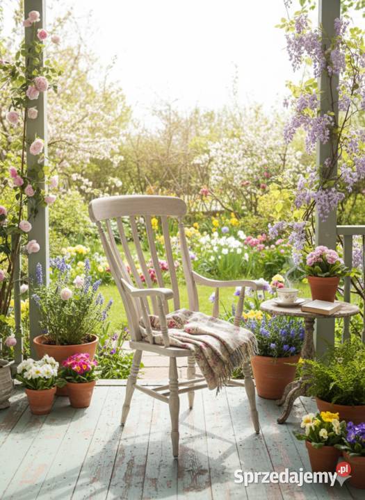Fotel patyczk Boho bielony Okazja
