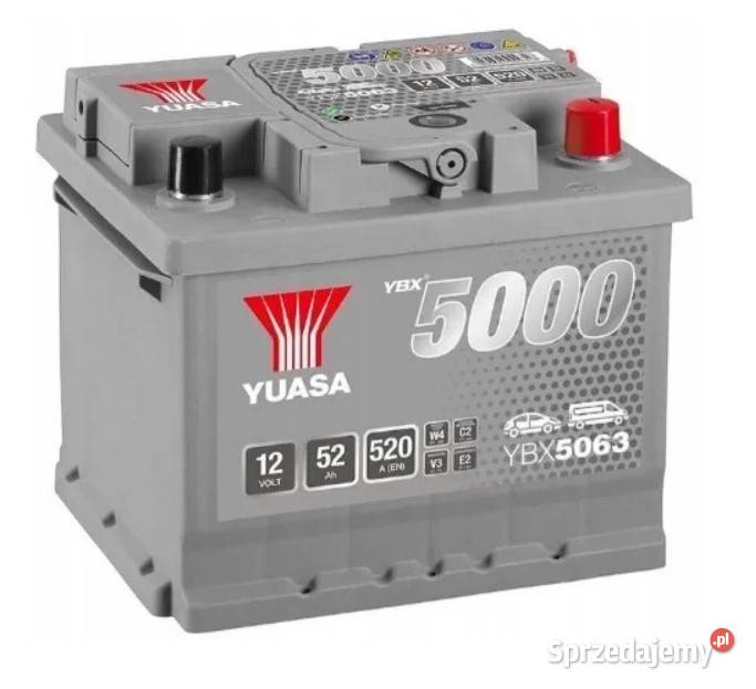 Akumulator Yuasa Silver 12V 52Ah 520A Prawy Plus pomorskie Gdańsk