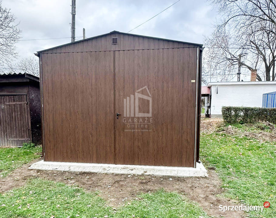 Garaż blaszany 4x6m brama dwuskrzydłowa drzwi Szczecinek