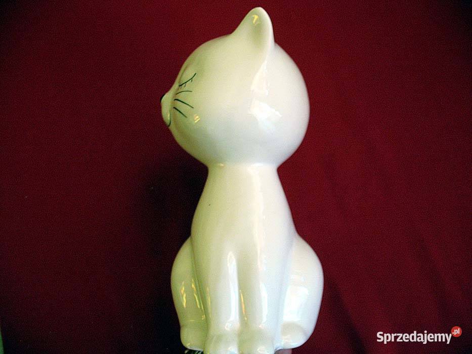 Kot biały powabna kicia figurka porcelana 17 x biały Siedlce