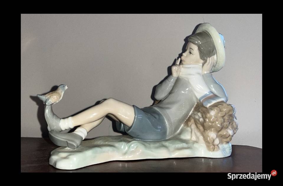 Figurka Lladro Chłopca z ptakiem Hand Made in Gdańsk