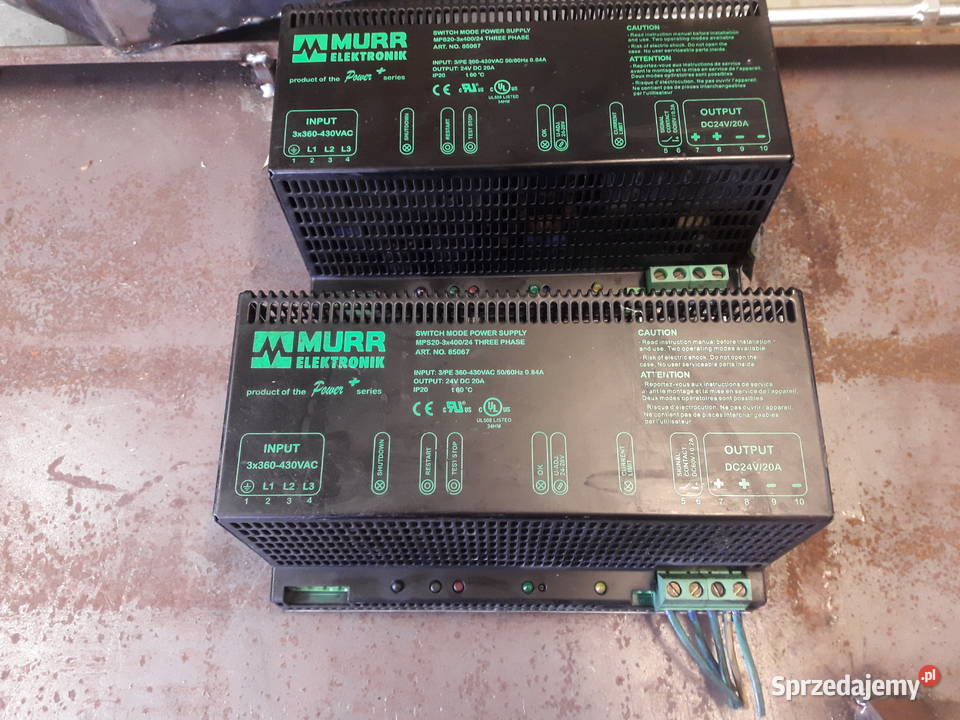 Zasilacz MURR ELEKTRONIK MPS20 3x400 24v 20A Pszczyna