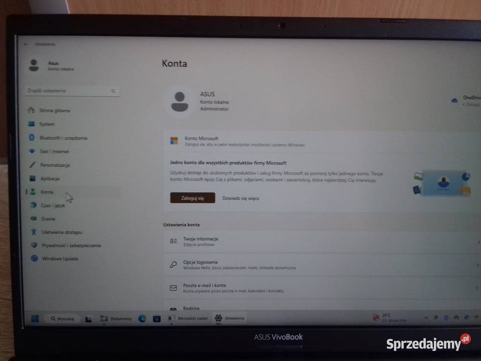 Laptop Asus X413JA Core i7 10TH 1065G7 DDR4 8GB 250 Asus Bydgoszcz
