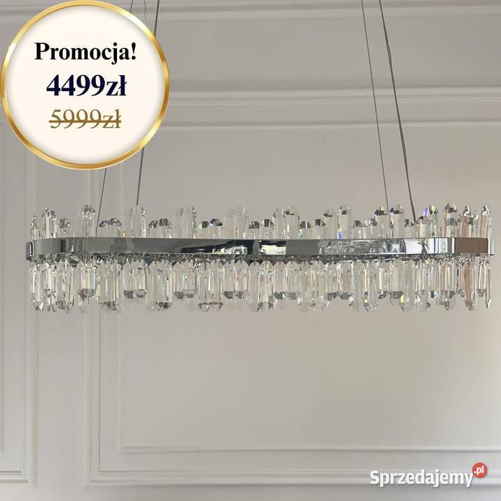 Żyrandol kryształowy nowoczesny glamour srebrny Warszawa