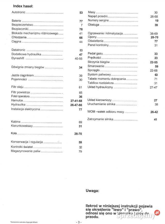 Instrukcja obsługi MF seria 3000 Zduńska Wola