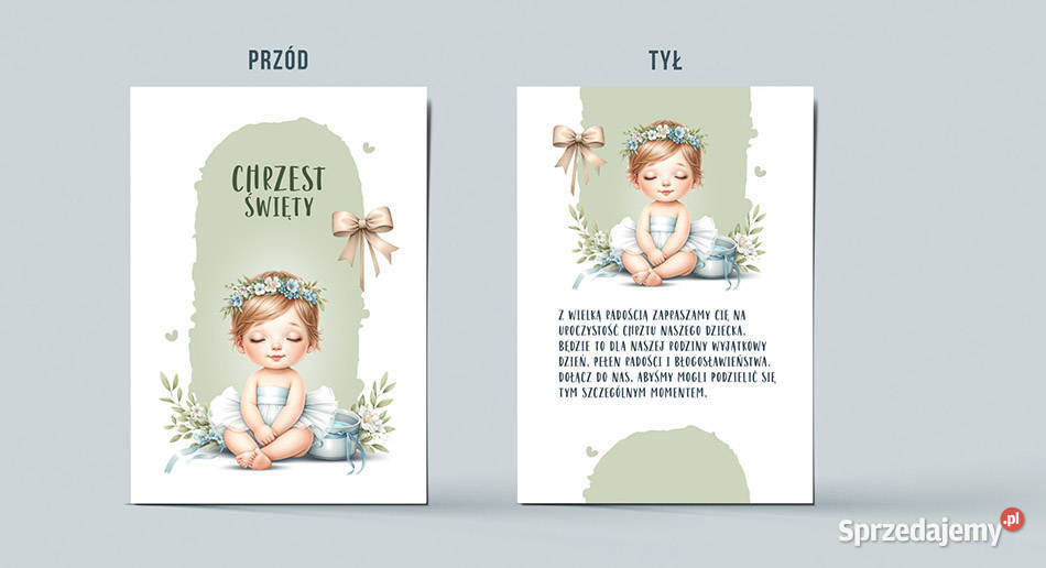 Zaproszenia chrzest święty Zestaw szablonów 12