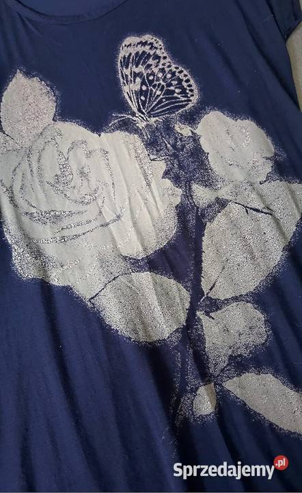 Bluzka bluzeczka tunika brokat niebieski łódzkie Łódź