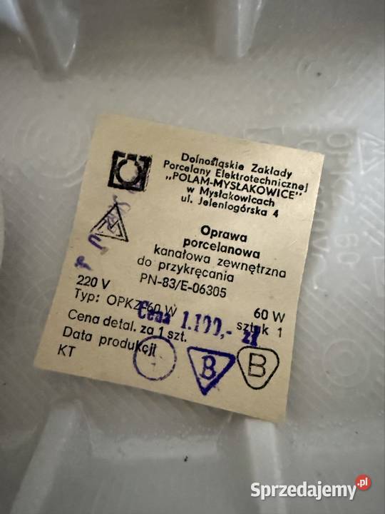 Lampa PRL OPKZ60 Industrialna Oprawa lata 7080