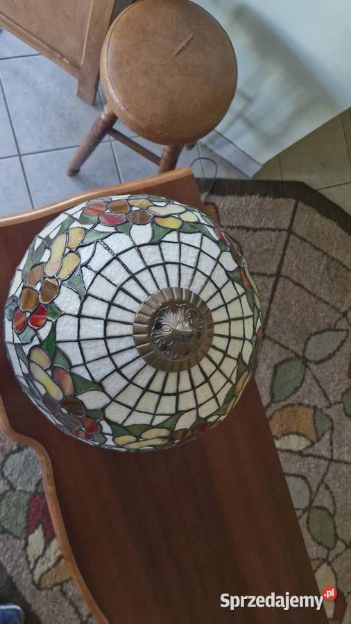 lampa stojąca szklana pokojowa biurkowa z rzeźbą Warszawa