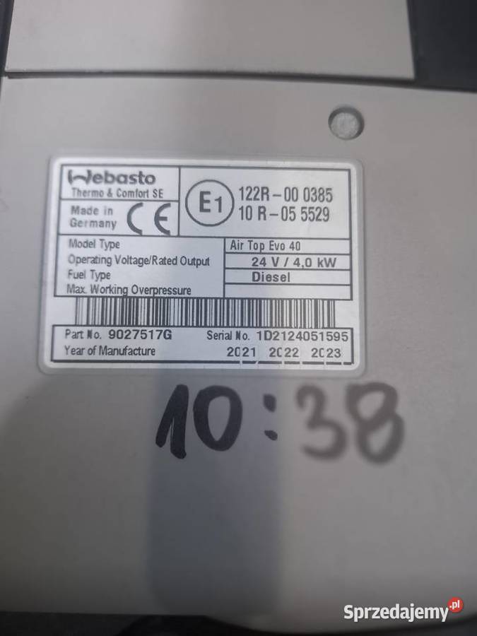 Webasto Air Top Evo 40 24 v Suche 4 kW kontener Kalisz