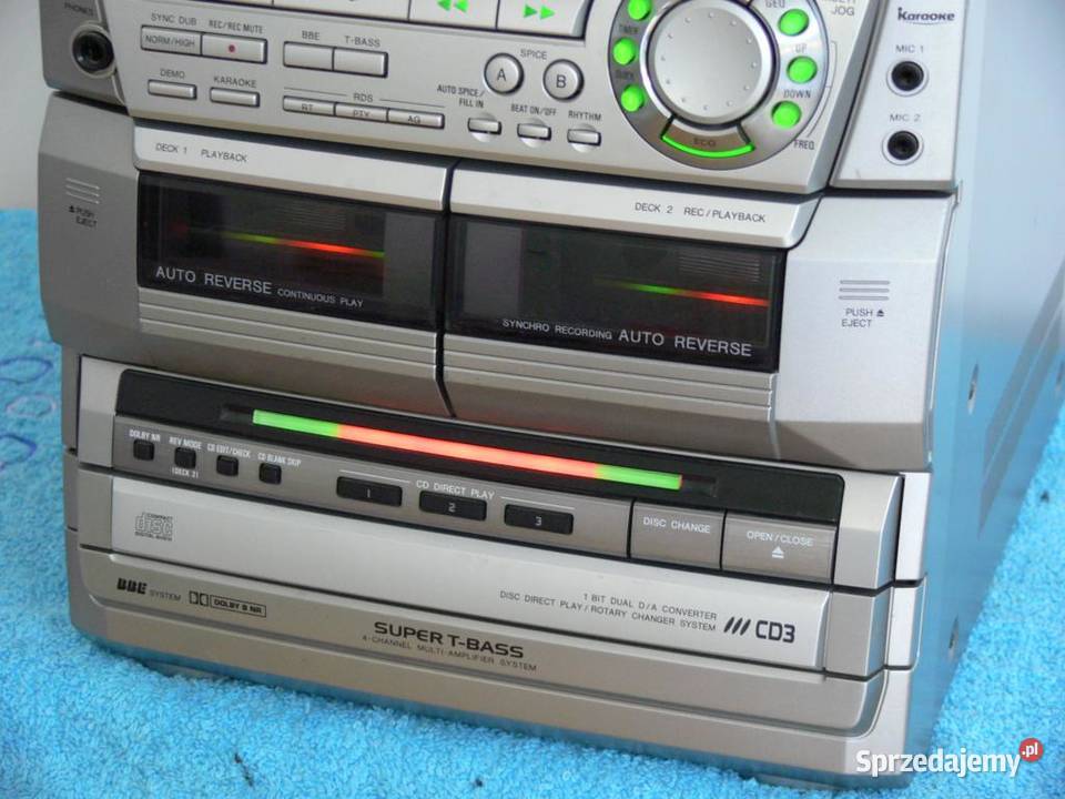 Wieża Aiwa 270 wat AUX CD radio Karaoke mocna