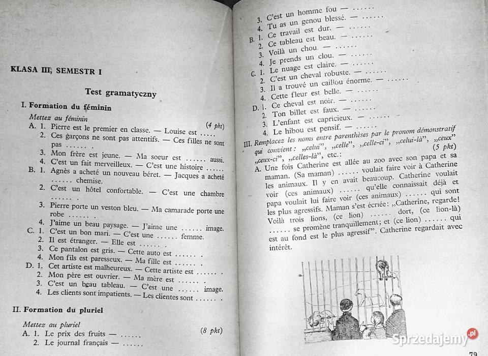 Testy w języku francuskim Jan Duliniec miękka Chełm