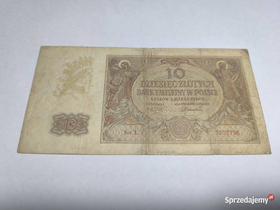 Banknot 10 1940 seria L Otwock
