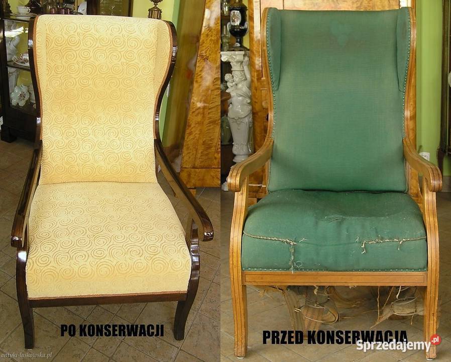Fotel Biedermeier uszatek Sopot