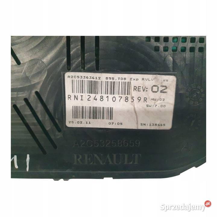 LICZNIK ZEGARY 248107859R Renault Megane III 15 Chełm