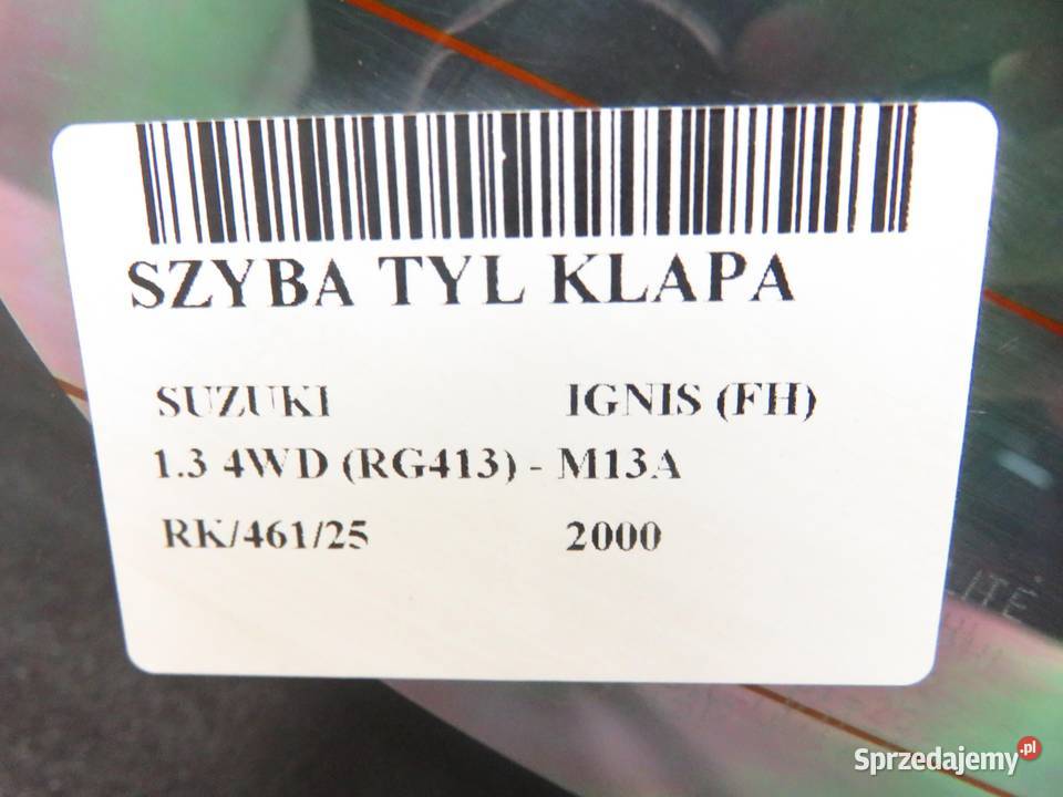 SZYBA TYLNA SUZUKI IGNIS HB sprzedam