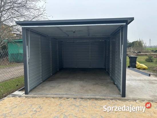 Garaż blaszany 3x5 grafitowy jednospadowy brama Nieruchomości Kraków