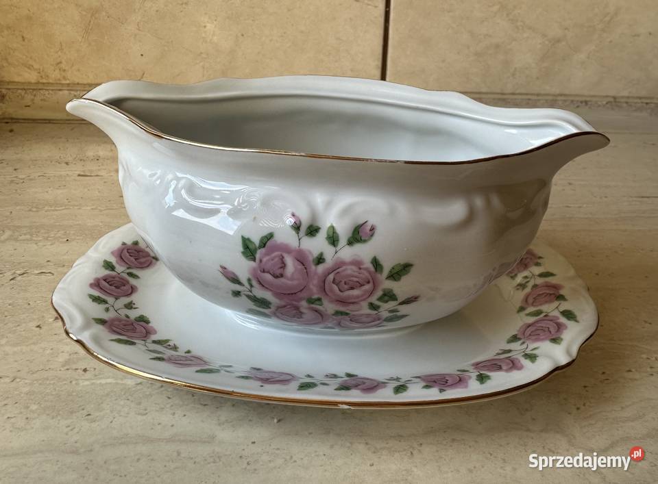 Sosjerka porcelanowa Chodzież z lat PRLu Łódź