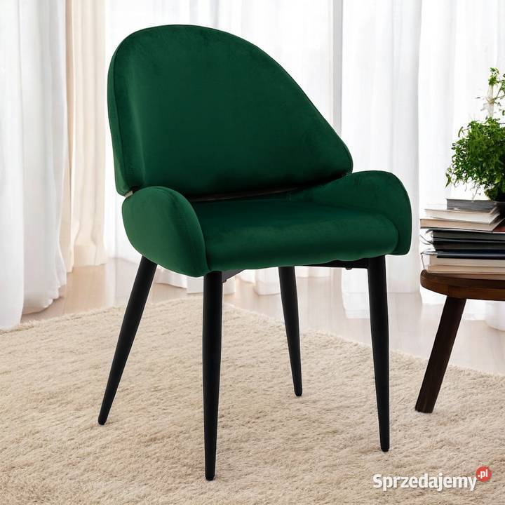 Krzesło Tapicerowane Bergamo Butelkowa Zieleń Tarchały Małe