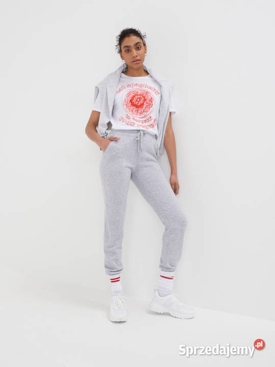 biały tshirt z nadrukiem Sinsay Olkusz