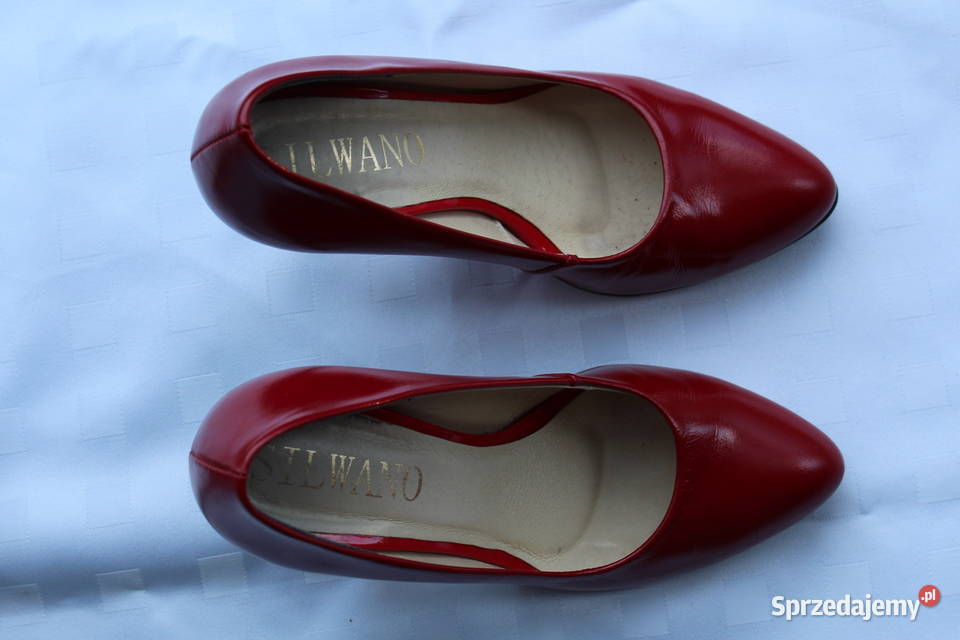 Czółenka Damskie Skóra Silwano 37 Czerwone Bielsko-Biała