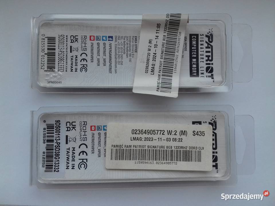 ADATA DDR3 8GB4GB4GB 1333MHz PC3 10600 DIMM Bydgoszcz sprzedam