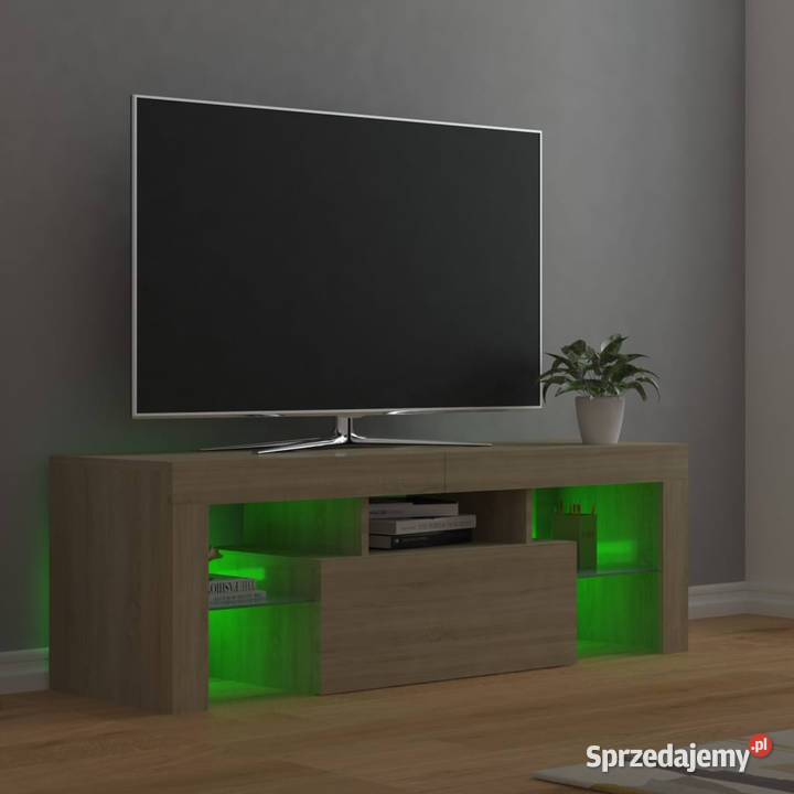 Szafka pod TV z oświetleniem LED dąb sonoma mazowieckie