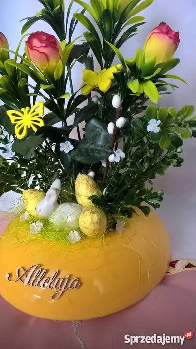 jajko pisanka stroik zając wielkanoc hand made wielokolorowy