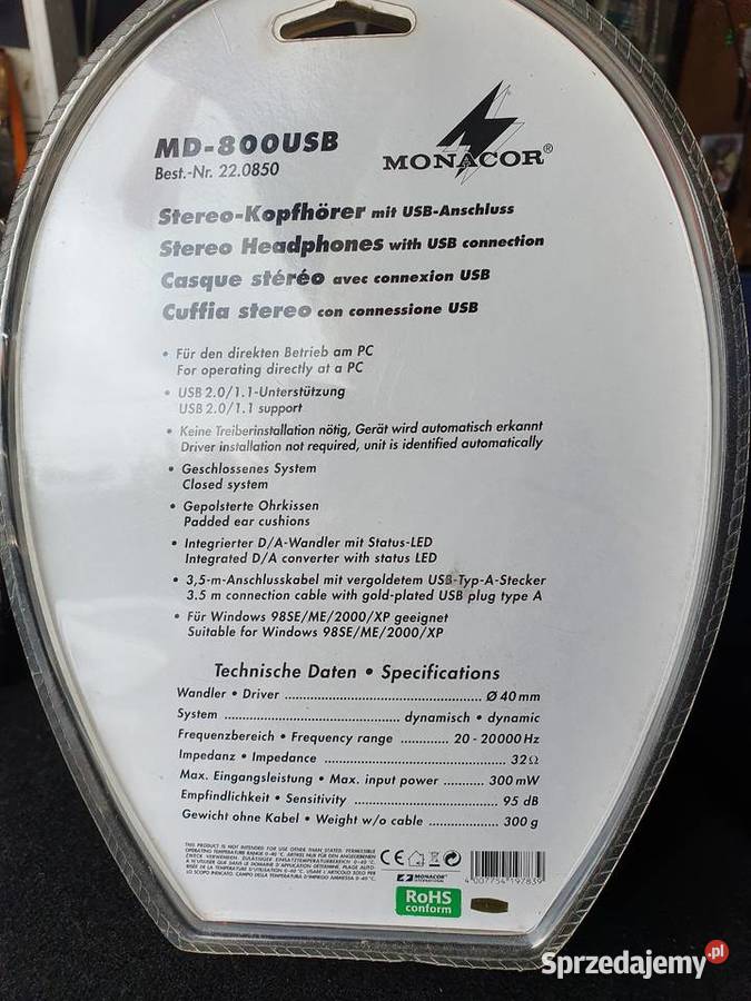 Słuchawki Monacore MD800 USB Pozostałe