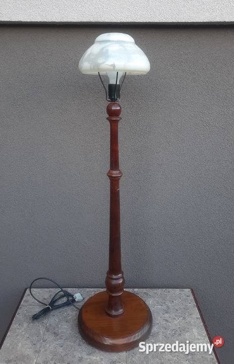 Stara lampa lampka podłogowa drewno