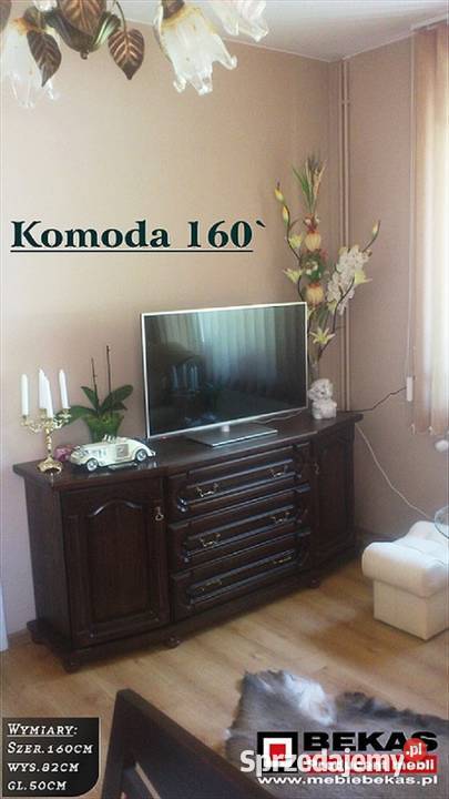 Stylowa Komoda 160 Orzech Wenge Ciemny 50cm Meble