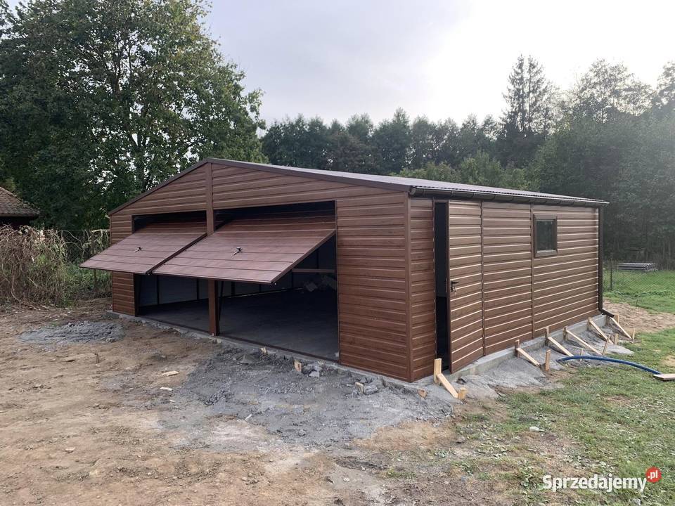 Garaże blaszane 9x5 w kolorze i drewnopodobne