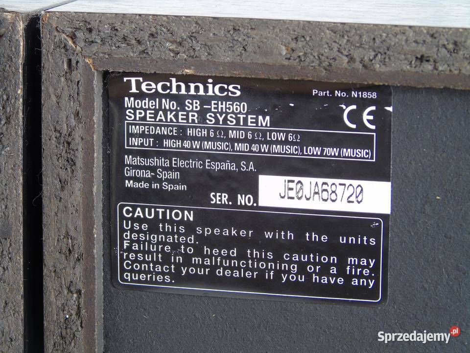Świetne kolumny Technics SBEH560 sprawne i mocne Jasło