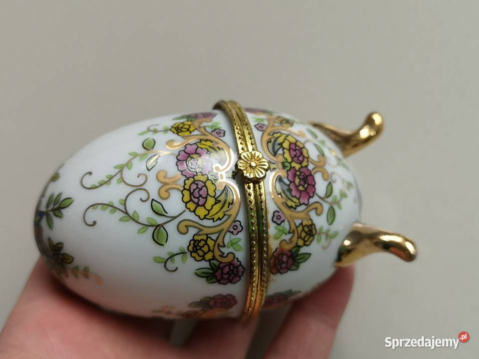 Jajko szkatułka porcelana vintage